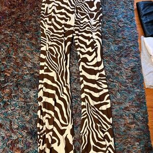 Urban Renewal Zebra Print Flare Pants Leggings Women Teen Small